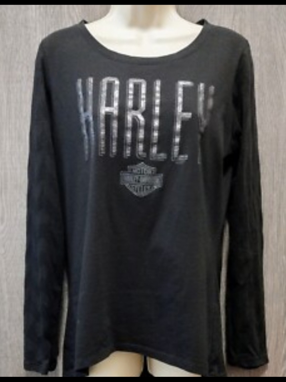 Harley-Davidson Black Long Sleeve Metallic Logo Shirt